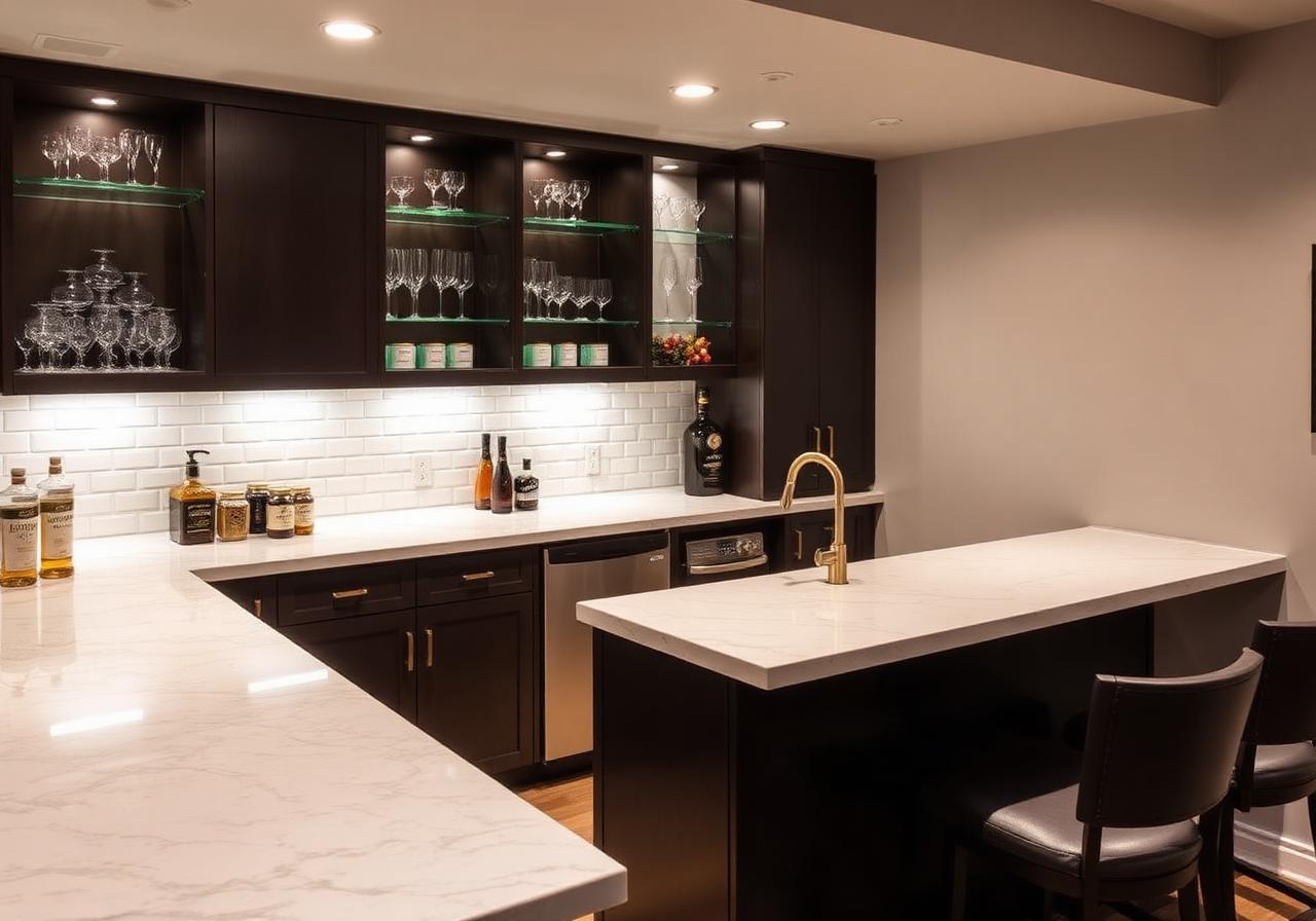 Basement wet bar